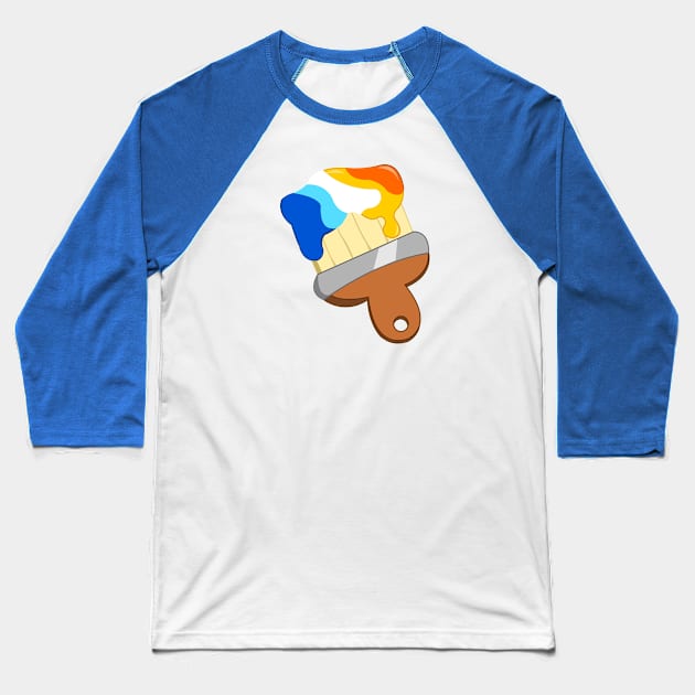 Pride Paintbrush Baseball T-Shirt by traditionation